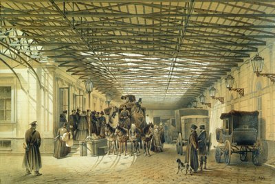 Departure of a Stagecoach from St. Petersburg Station, 1848 by Luigi Premazzi